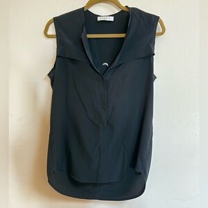 Sandro Paris Silk Top with Toggle Detail